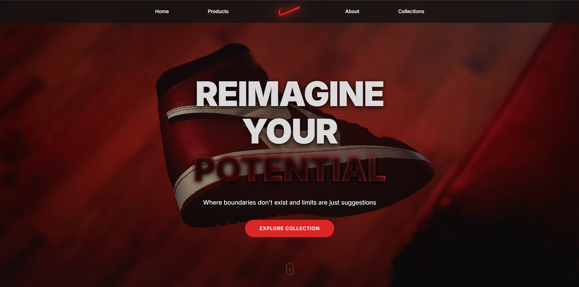 Nike Reimagined Website Design - Professional E-commerce Website Development Example
