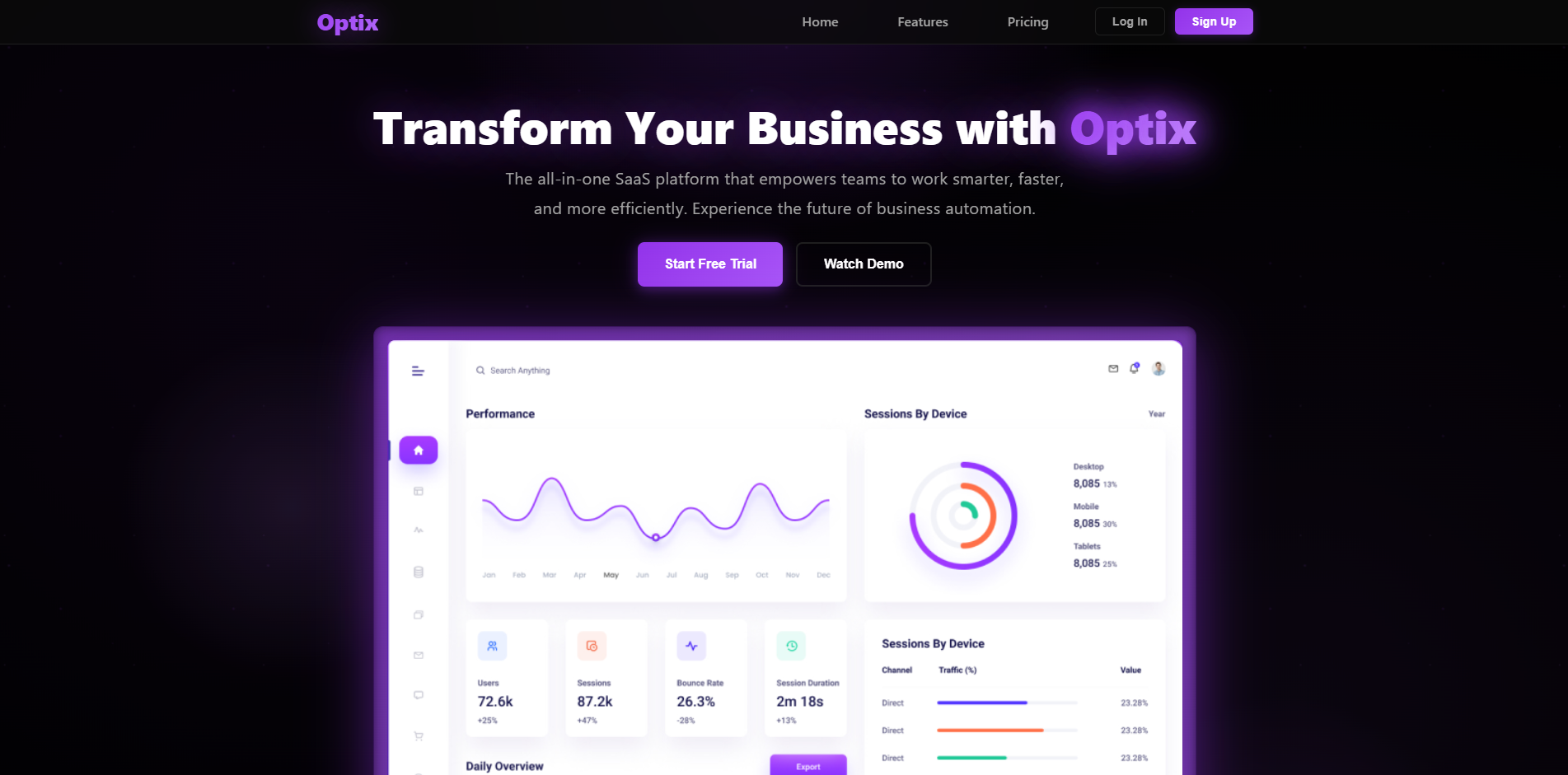 SaaS Landing Page Design - Professional Software Website Development Example